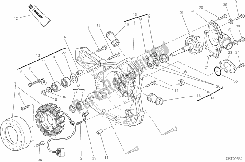 Toutes les pièces pour le Couvercle De Générateur du Ducati Multistrada 1200 S GT 2013